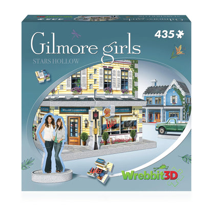 Wrebbit3D Gilmore Girls 3D Puzzle Model of Stars Hollow | 435 Real Jigsaw Puzzle Pieces | Build the Iconic Cafe from the Hit TV Series