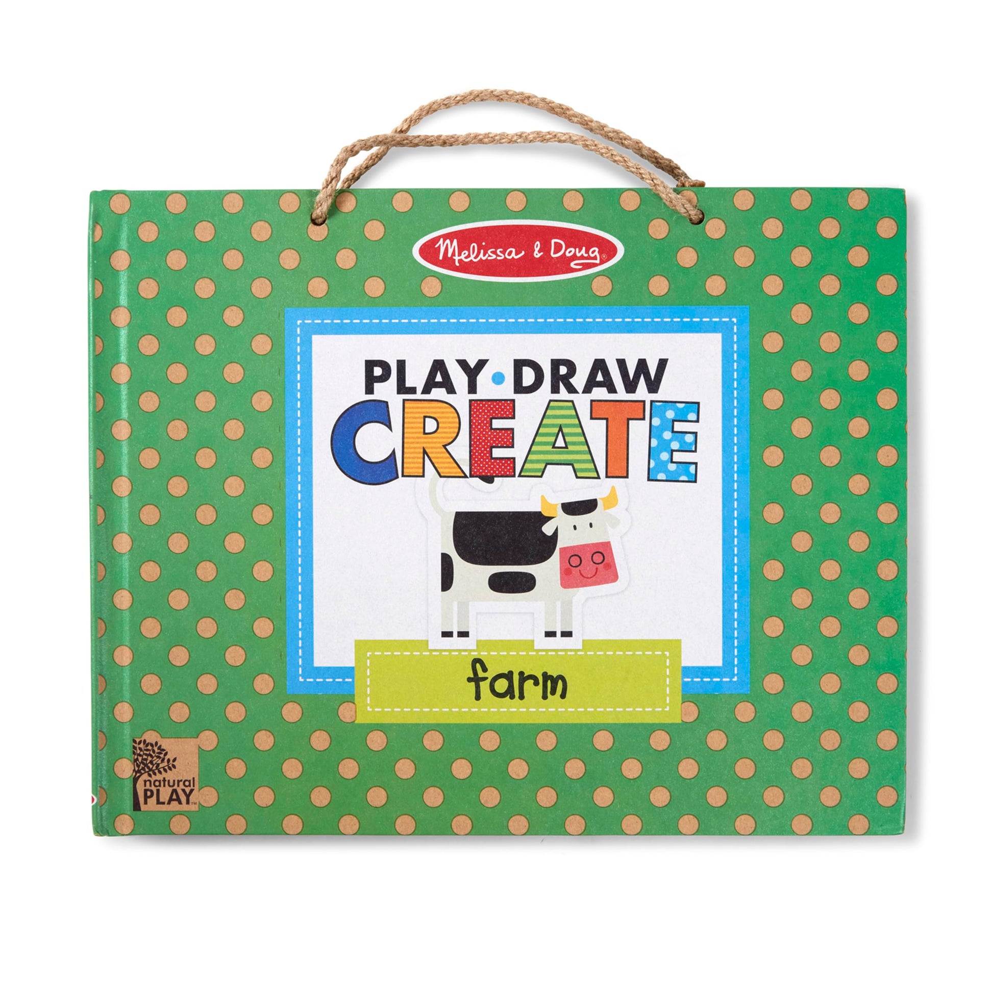 Melissa & Doug Natural Play: Play, Draw, Create Farm, Drawing Activity Set & Magnet Kit - Reusable Mess-Free Travel Activity Toy for Ages 3+(45