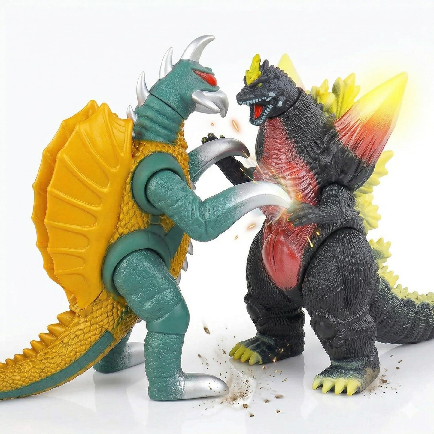 JAYKENIXO 2 Pack NEW Large Dragon Monster Action Figures 11 Inch - Movable Joints, Detailed Kaiju Creature Toys with Carry Bag for Kids Play