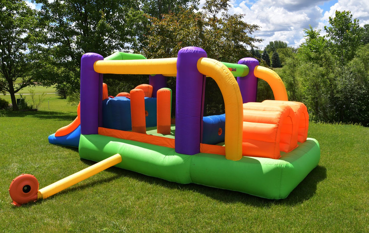 Bounce House Bounceland Inflatable Bouncer Obstacle Pro-Racer Combo Slides