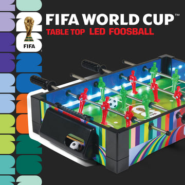 EastPoint Tabletop LED Foosball Table - Multi-Color, 2 Players - LED Light-Up Playfield & Soccer Toys - Fast-Paced Head-to-Head Play & Sports Games