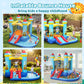 AKEYDIY Bouncy House for Kids, 5-in-1 Inflatable Bouncer with Slide, Ball Pit & Ring Toss, Heavy Duty Oxford Jumping Castle for Backyard Outdoor