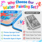 Reusable Water Coloring Books for Toddlers 1-3, Mess-Free Water Painting Book Set With Water Pens(Airplane & Dinosaur) Travel Art Craft Activity Toys