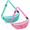 Sea Shell Bags for Picking up Shells Pack of 2 - Small Mesh Bag for Beach Toys with Adjustable Strap and Zipper - Hunt Treasures with Kids Seashell