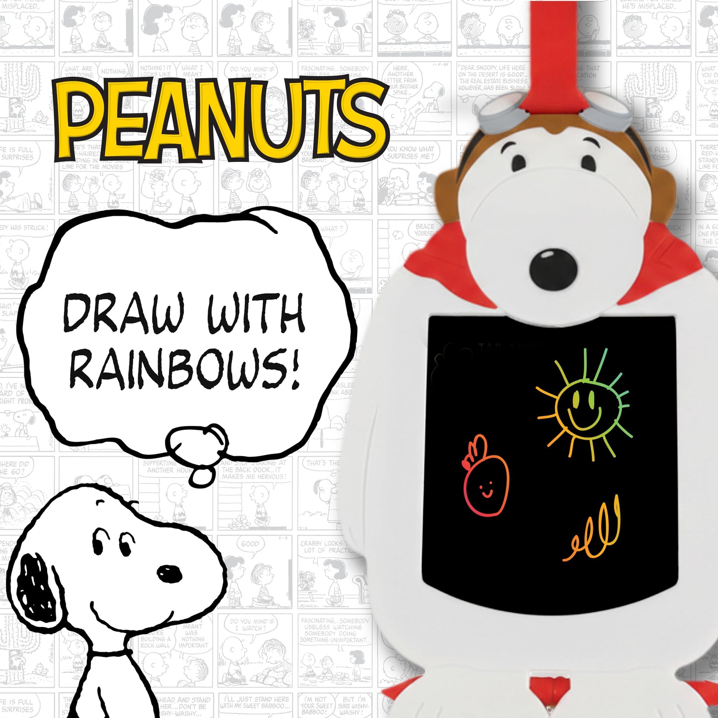 Boogie Board Snoopy LCD Doodle Pal for Kids - Reusable 4” LCD Writing Tablet, Mess-Free Drawing Pad with Stylus, Travel Toy for Toddlers Ages 3+
