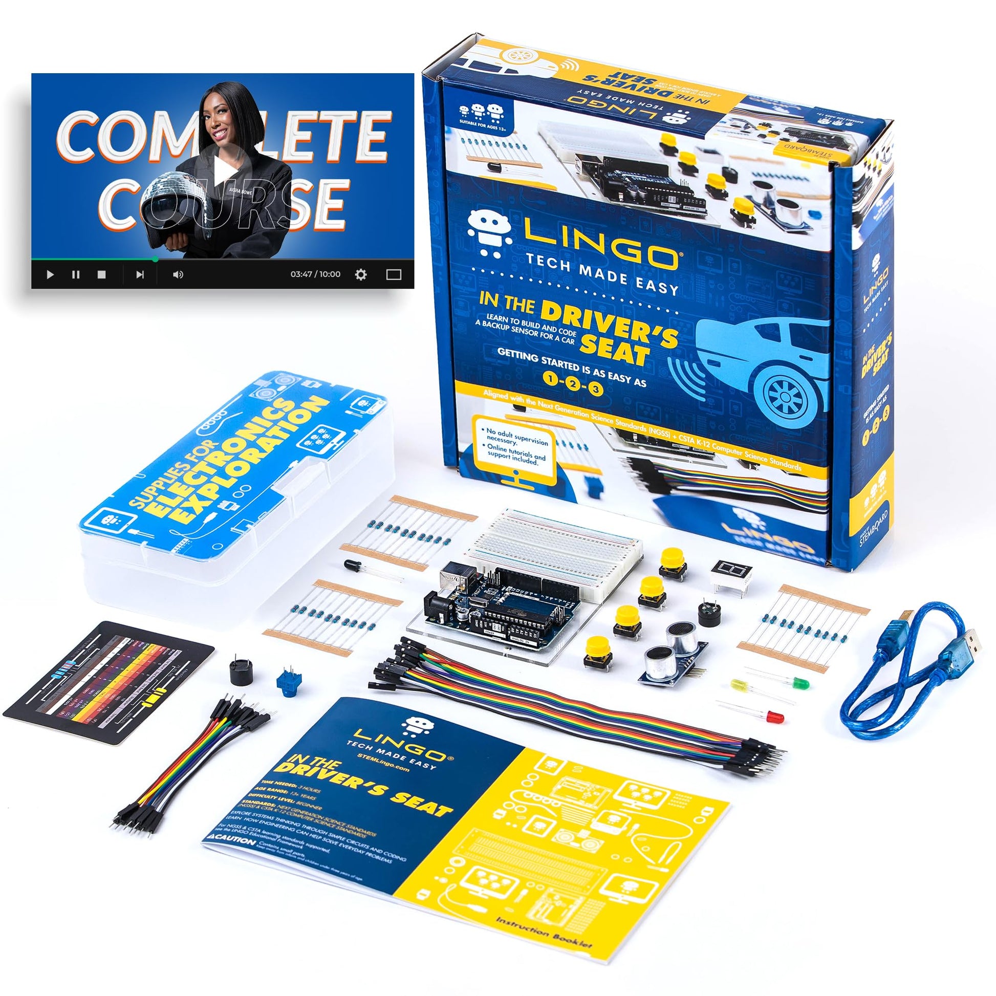 LINGO STEM Coding Kit - Build & Code Your Own Backup Sensor for Car - Learn Coding with Step-by-Step Guides - STEM Projects for Ages 13+ Years