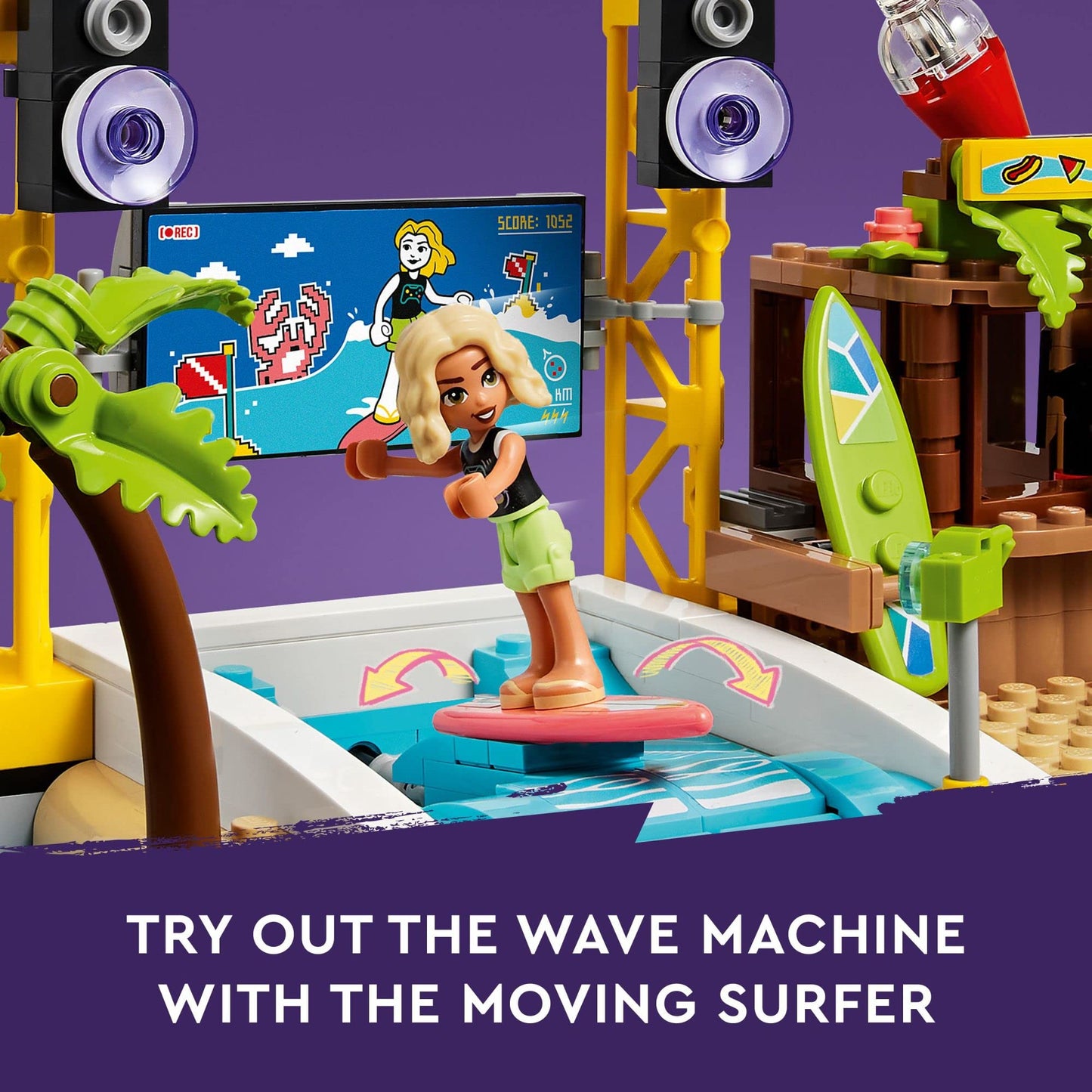 LEGO Friends Beach Amusement Park 41737 Building Toy Set, A Technical Project for Older Kids Ages 12+, with Spinning Carousel, Wave Machine and