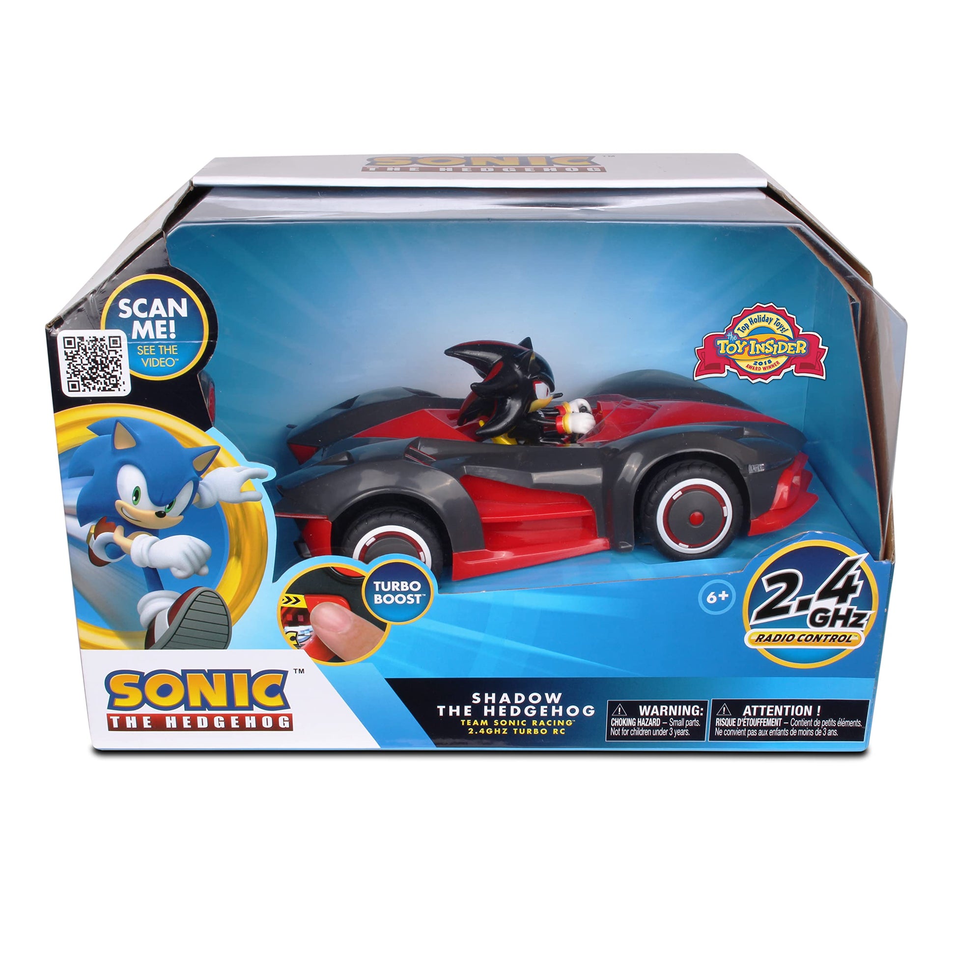 NKOK Team Sonic Racing 2.4GHz Radio Control Toy Car with Turbo Boost - Shadow the Hedgehog 602, Red, Turbo Boost Feature, Features Working Lights,