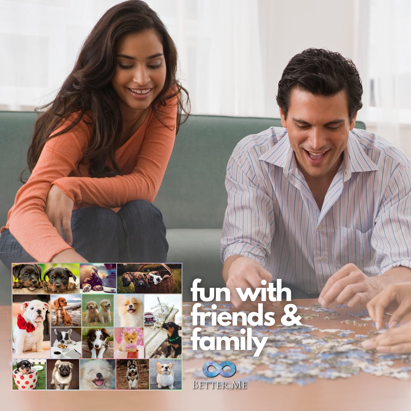 Better Me Puppy Puzzle 1000 Pieces - Puppy Pals 1000 Piece Puzzle, Like 17 Mini Jigsaw Puzzles in One. Cute Puppies Galore, Running, Playing, Smiling