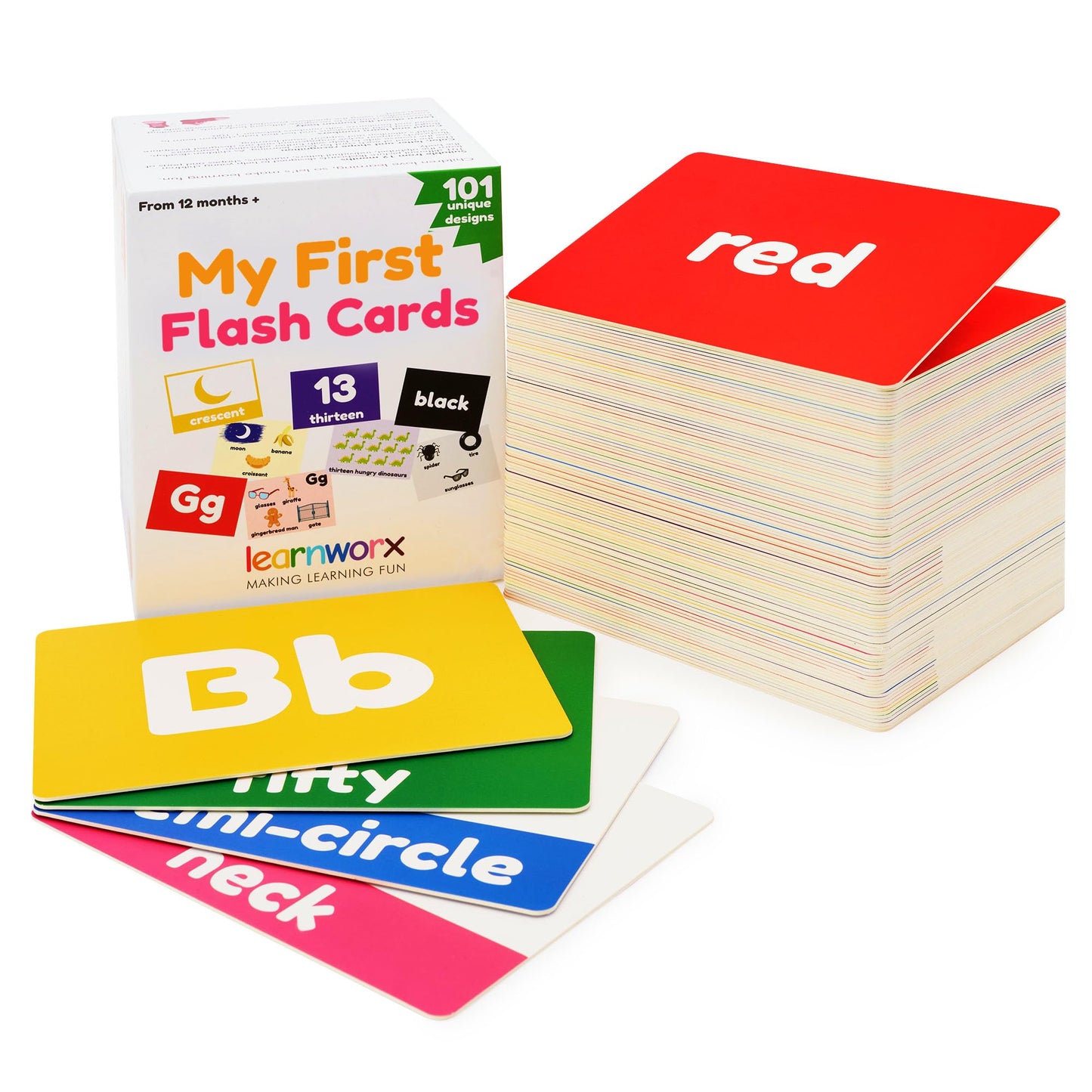 Toddler Learning Flash Cards | Kids Letter Number Alphabet Animal Color Words Flashcards | Large Cards Ideal for Preschool Kindergarden Pre K