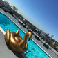 Jasonwell Giant Inflatable Golden Swan Pool Float with Fast Valves Summer Beach Swimming Pool Floatie Lounge Floating Raft Outdoor Party Decorations