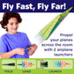 Creativity for Kids Paper Airplane Kit - Stunt Squadron Neon Glow, Makes 70 Paper Airplanes and 2 Plane Launchers, STEM Birthday or Summer Activities