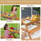ARLIME Sand and Water Table - 3-in-1 Kids Picnic Table with Height Adjustable Umbrella, Removable Table Top & 2 Detachable Game Boxes, Water Play