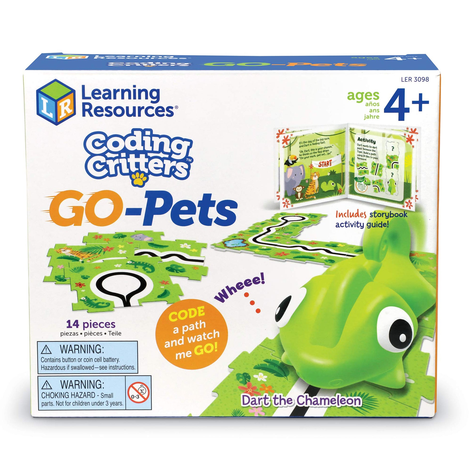 Learning Resources Coding Critters Go Pets Dart The Chameleon Coding Robot, Screen Free Toys For Kids, Electronic Learning & Education Toys, For Boys