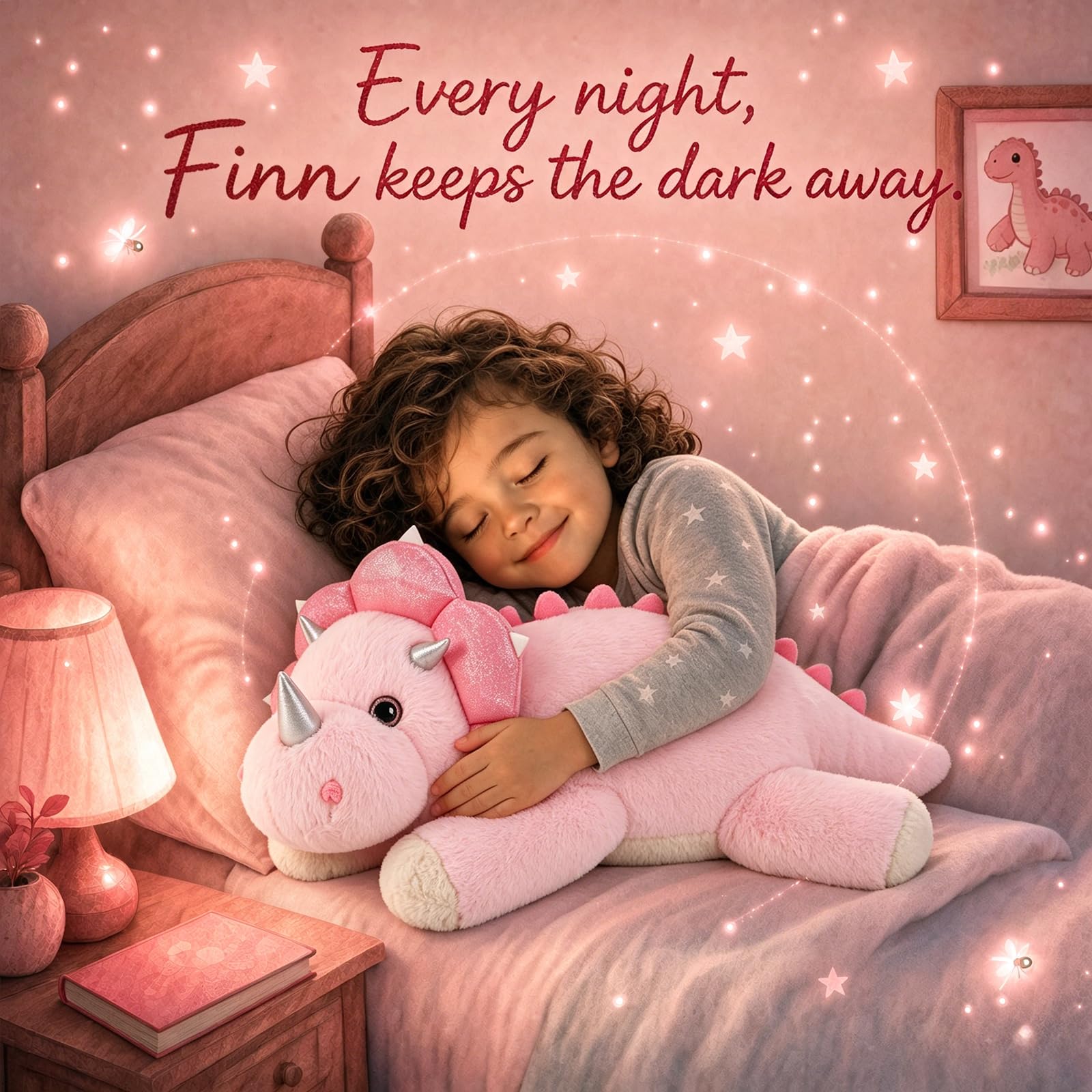 gnomantic Dinosaur Weighted Stuffed Animals, Plush Pillow for Kids