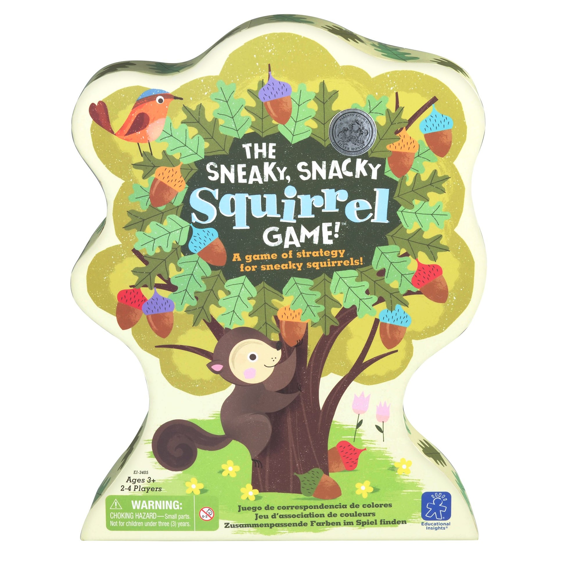 Educational Insights The Sneaky, Snacky Squirrel Game - Toddler Board Games for 3 Year Olds, Fine Motor Skills Toys for Toddlers, Color Matching