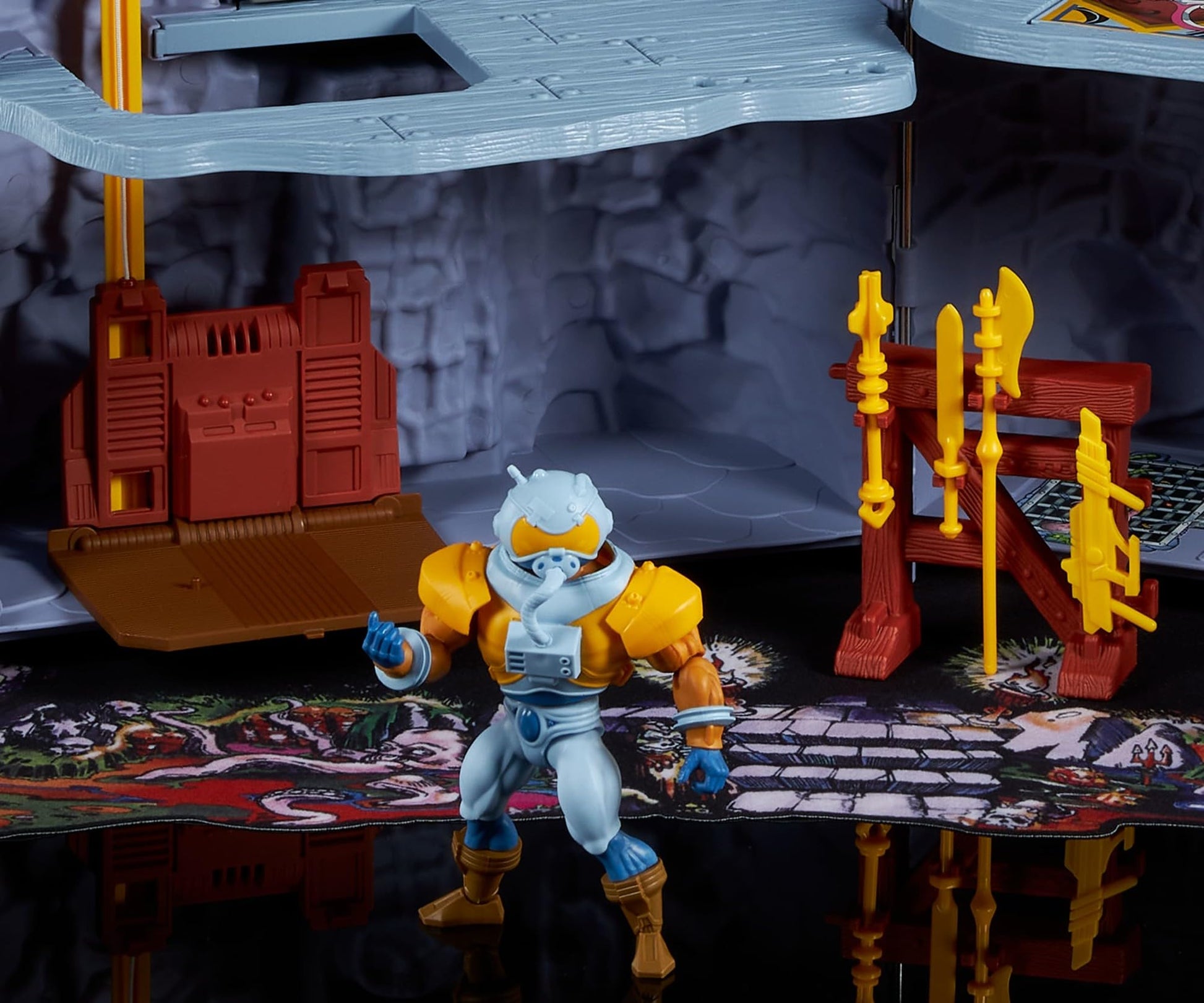 Masters of the Universe Vintage Castle Grayskull Playset with Display Mat & Spaceman Figure, Jawbridge & Other Features & Accessories (Amazon