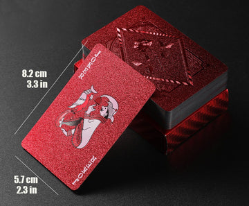 2 Deck of Waterproof Poker Cards,Red Playing Cards, Plastic Waterproof Playing Cards, Suitable for Family Gatherings and Outdoor Activities (2 Deck