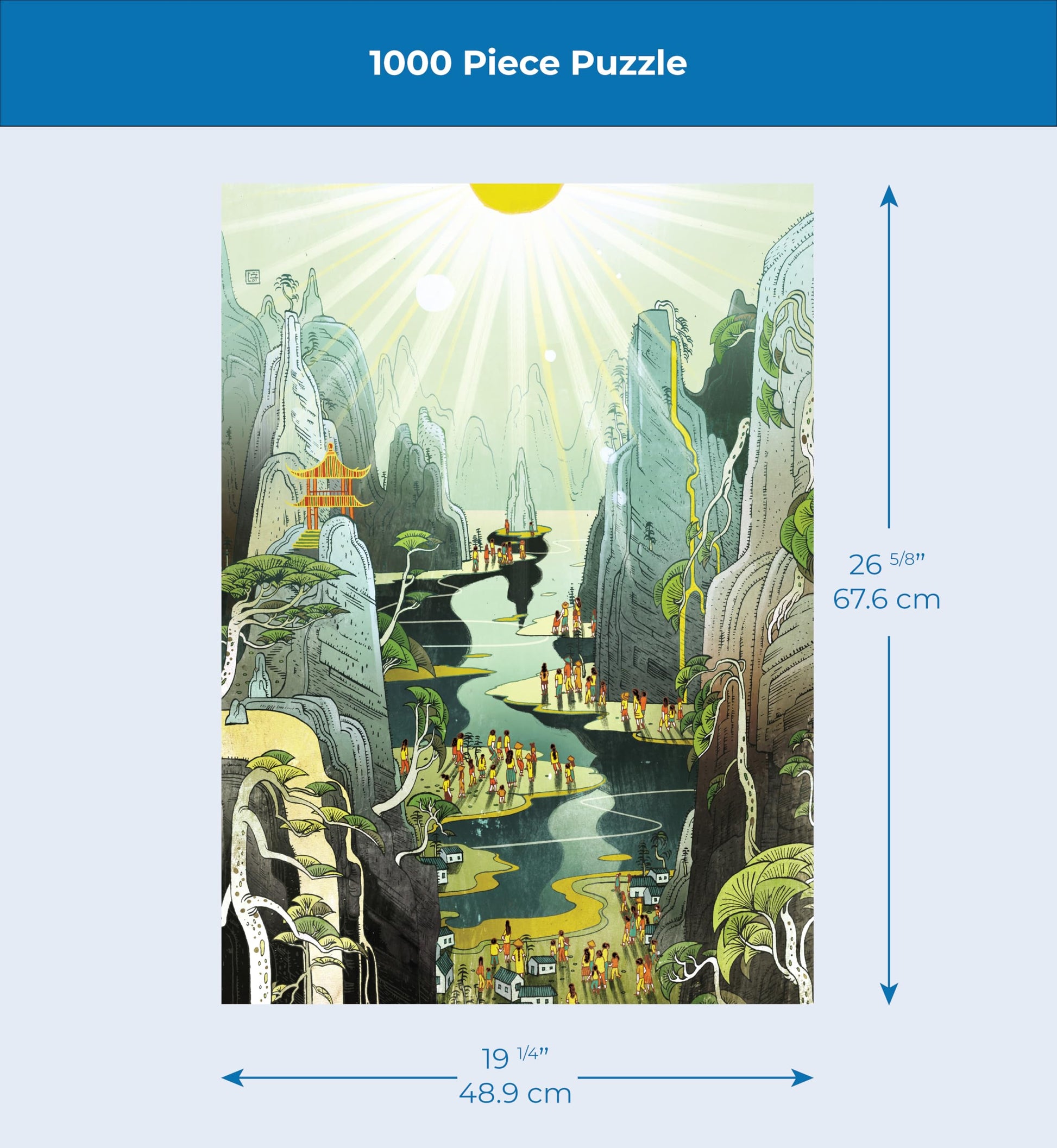 New York Puzzle Company - Victo Ngai Country Prayer - 1000 Piece Jigsaw Puzzle for Adults by Victo Ngai