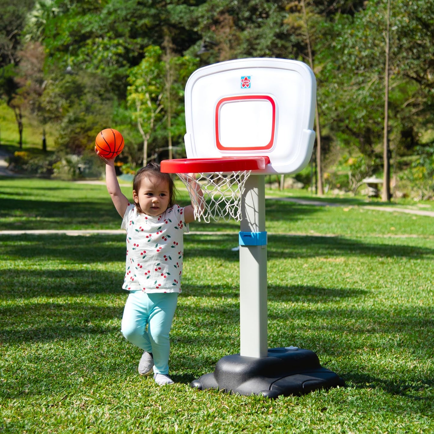 Grow’n Up Adjustable Height Toddler Basketball Hoop - Kids First Basketball Stand with Ball - Portable Indoor & Outdoor Sports Training Toy for Boys