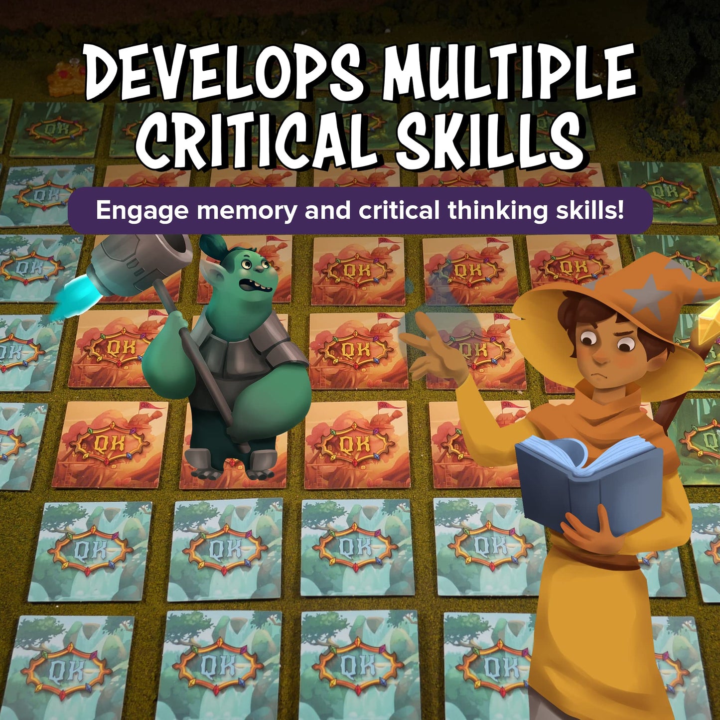 The Quest Kids - Matching Adventure Memory Game, Matching Games for 3 Year Olds and Up, Fantasy-Inspired Strategy and Concentration Game