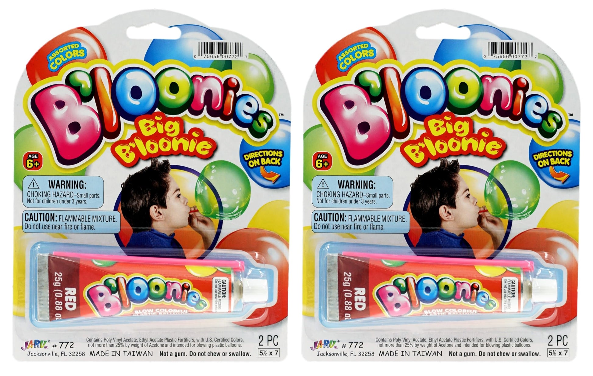 JA-RU Large B'loonies Plastic Balloon XXL (2 Tubes) Great Original Bloonies Bubble Making. 772-2