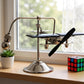 Sunnytech Solar Plane Aircraft Balancing Toy Black Propeller Kinetic Art Balance Toy Balancing Decompressive Science Home Office Toy for Desk Physics