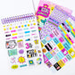 Just My Style 1100 Vinyl Sticker Book, Sparkly Spiral Bound Book With Positivity Quotes, Tie Dye Stickers, Sweet Treats & More, Great For Back
