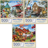 Bits and Pieces Value Set of Three 500 Piece Jigsaw Puzzles for Adults - Winter Fall Set Jigsaw Puzzles by Alan Giana, Completed Puzzle Size 18" x 24"