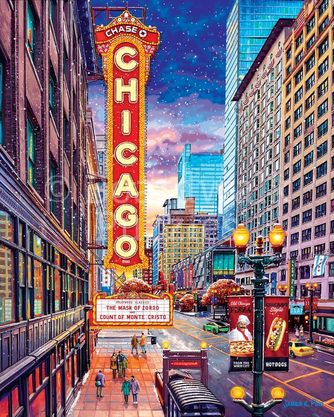 Boardwalk Chicago Downtown 210 Piece Personal Puzzle, Jigsaw Puzzles with Premium Box, Illinois Gifts for Adults, 6"x8"