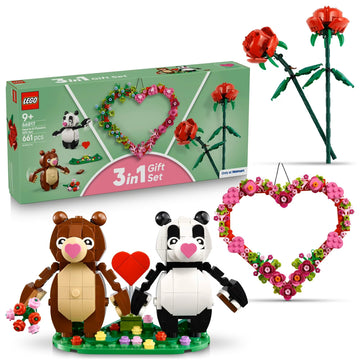LEGO Hearts & Flowers Gift Set: Building Toy for Kids, Ages 9+, 3 Sets in 1, for Young Collectors, 66817