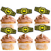 18pcs Gold Glitter Heavyweight Belt Dessert Cupcake Topper Wrestling Sport Champion Theme Decor Supplies Men Women Happy Birthday Anniversary Party