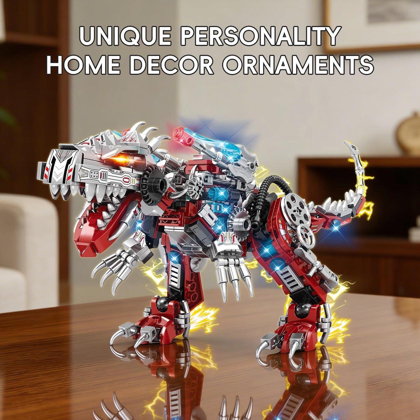 JYLWSMHU 2 in 1 Dinosaur Building Blocks Set 422 PCS Transforming Mech T Rex Robot STEM Construction Model Educational Puzzle Toy for Adults and Teens