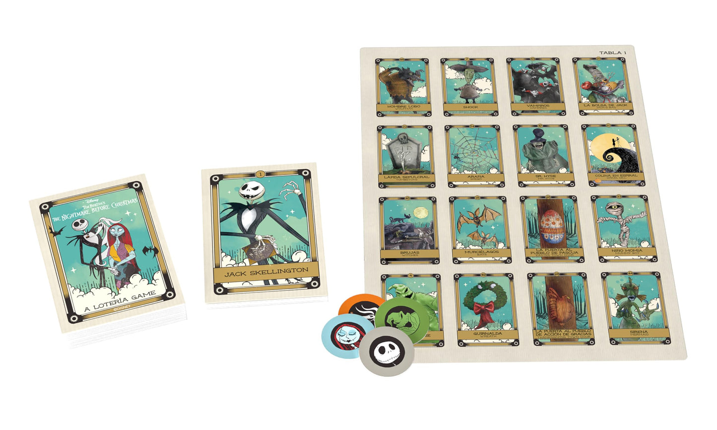 Lotería: Disney Tim Burton’s The Nightmare Before Christmas | Traditional Loteria Game | Bingo Style, Featuring Custom Artwork & Illustrations |