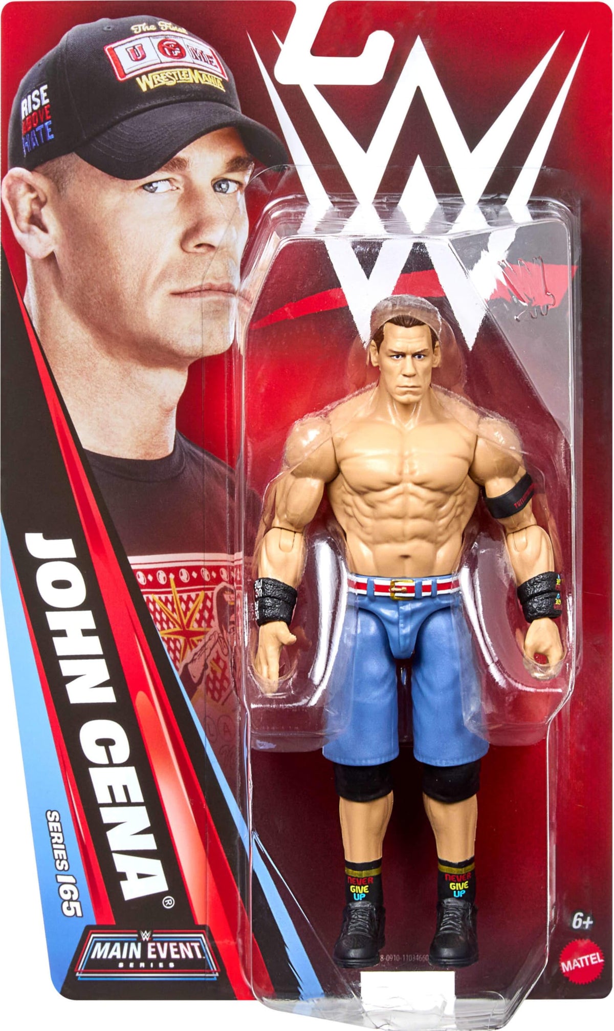 Mattel WWE John Cena Action Figure, Main Event Series #165, 6-inch Collectible Superstar with 14 Articulation Points & Life-Like Look