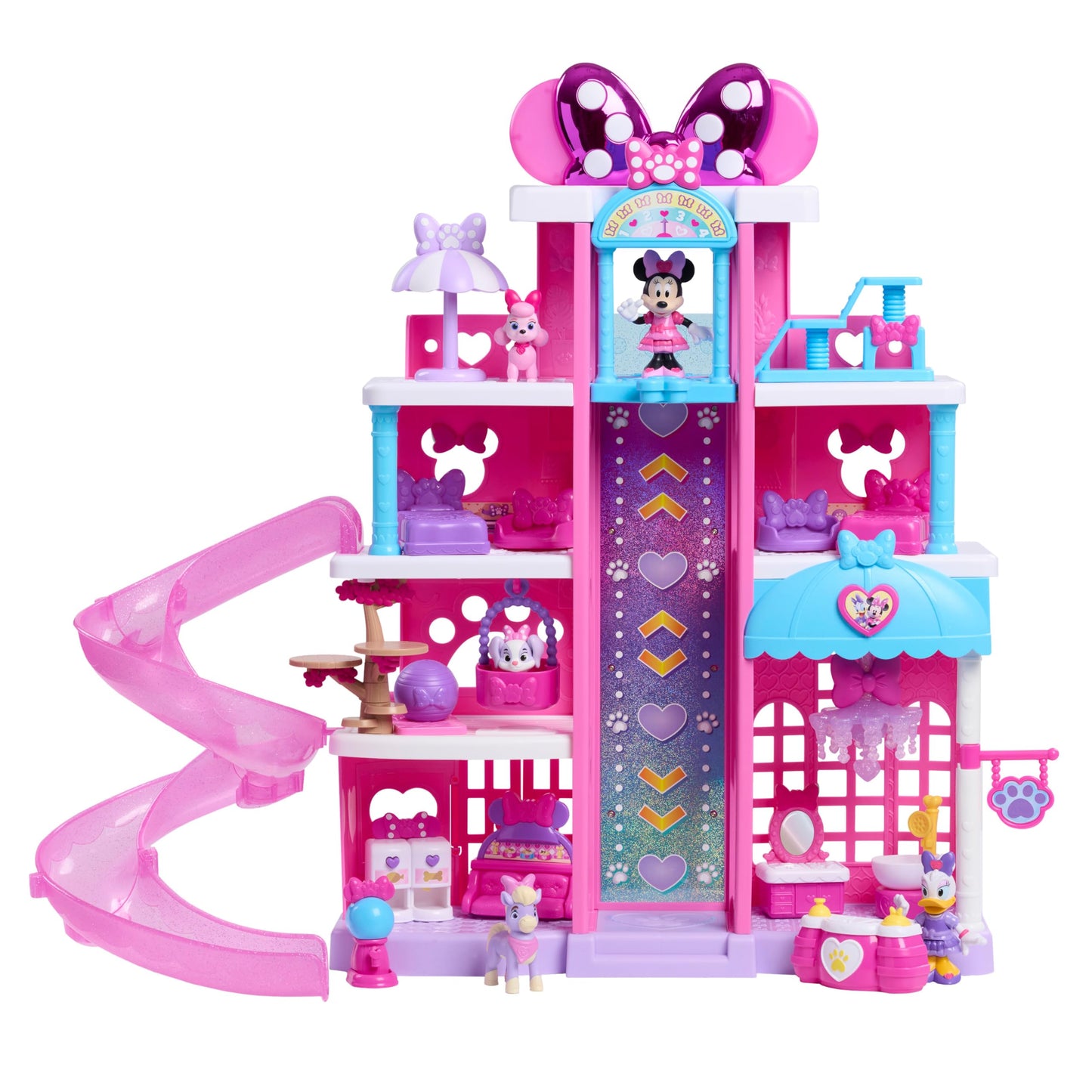 Disney Jr. Minnie Mouse Pet Hotel Playset, 25 Pieces Included