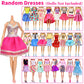 Ecore Fun 39 Pcs Doll Clothes and Accessories 3 Fashion Dresses 10 Slip Dresses 3 Tops 3 Pants 10 Necklaces 10 Shoes Fashion Casual Outfits Perfect