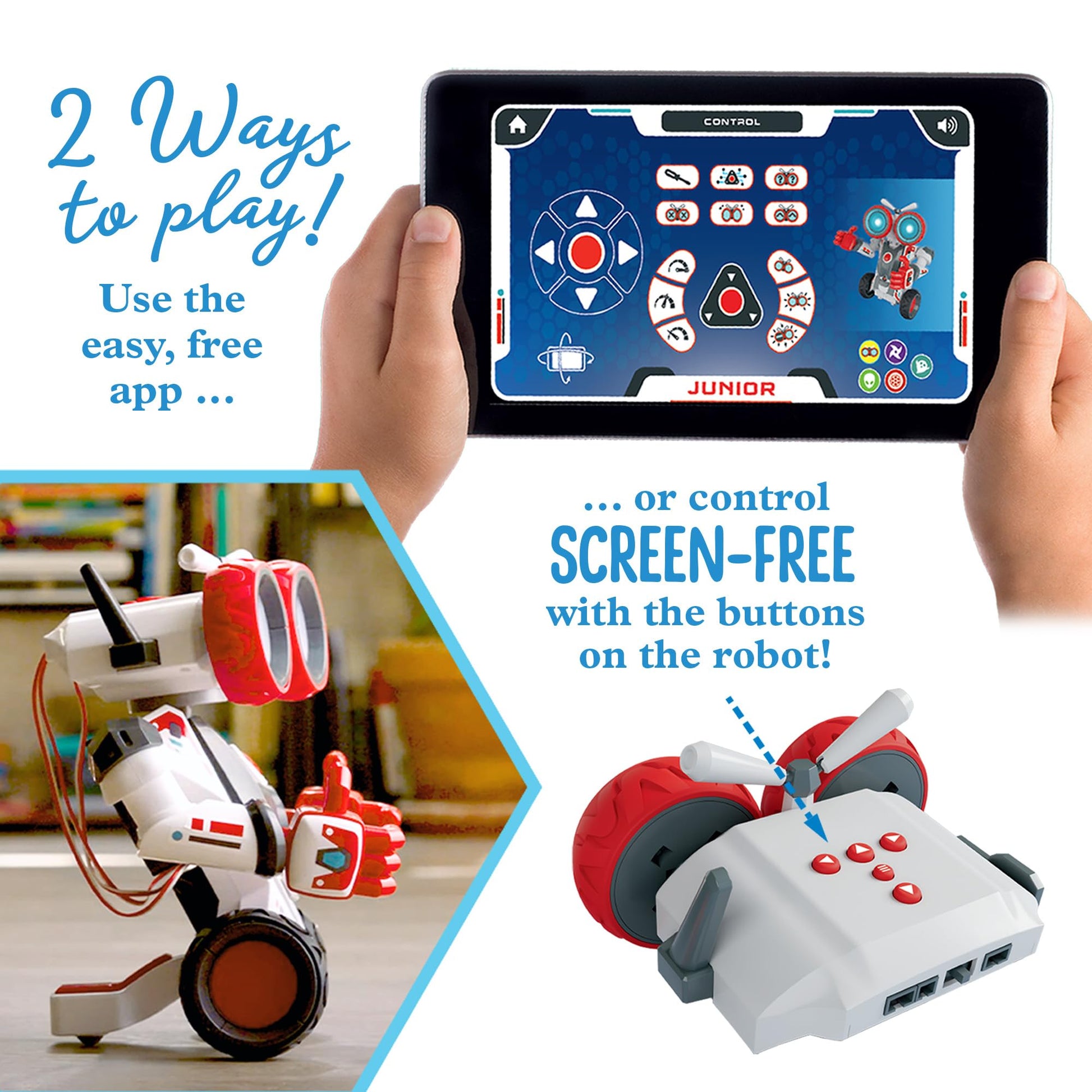 Thames & Kosmos Robotics Smart Machines Junior STEM Kit, Build & Code Your Robot’s Movements, Speed, Lights & Sounds, for Ages 8+, Use Screen-Free
