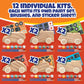 Kids Paint Your Own Wooden Car Craft Kits (12 Pack) - DIY Wood Painting Art Kits, Individually Wrapped w Paint, Brush & Bonus Decal Stickers - Party