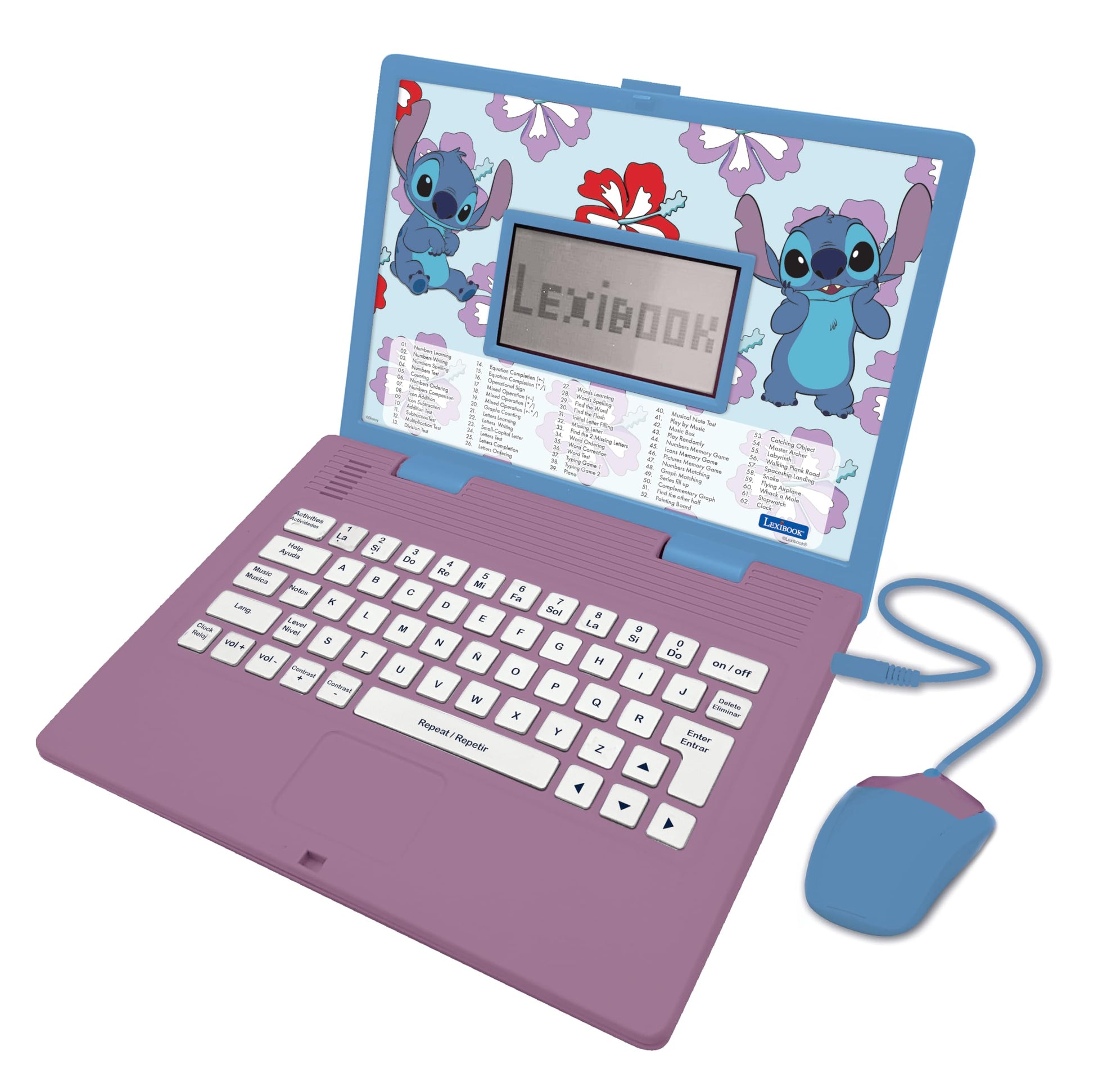 Lexibook, Disney Stitch Educational Laptop for Kids, JC598Di2