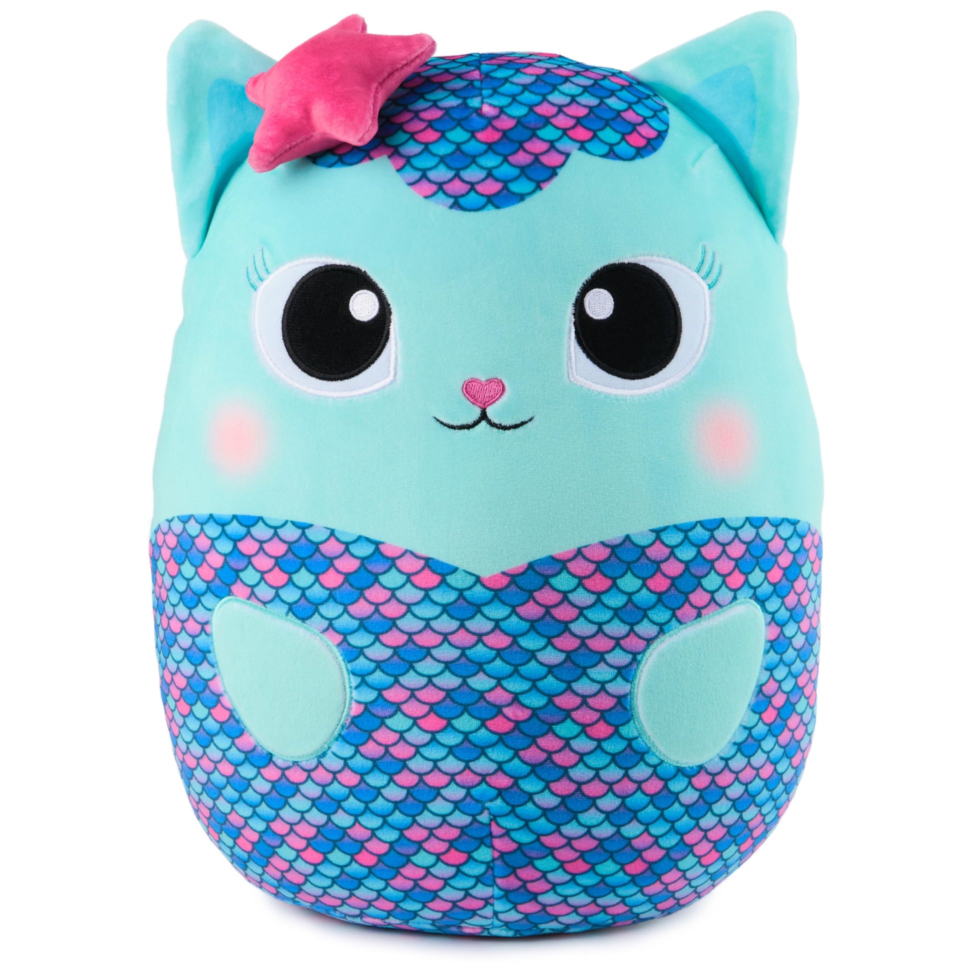 GUND Gabby’s Dollhouse Official Mercat Squishy Plush Toy, Cat Stuffed Animal, Squishy Toys for Ages 1 & Up, Blue, 12”