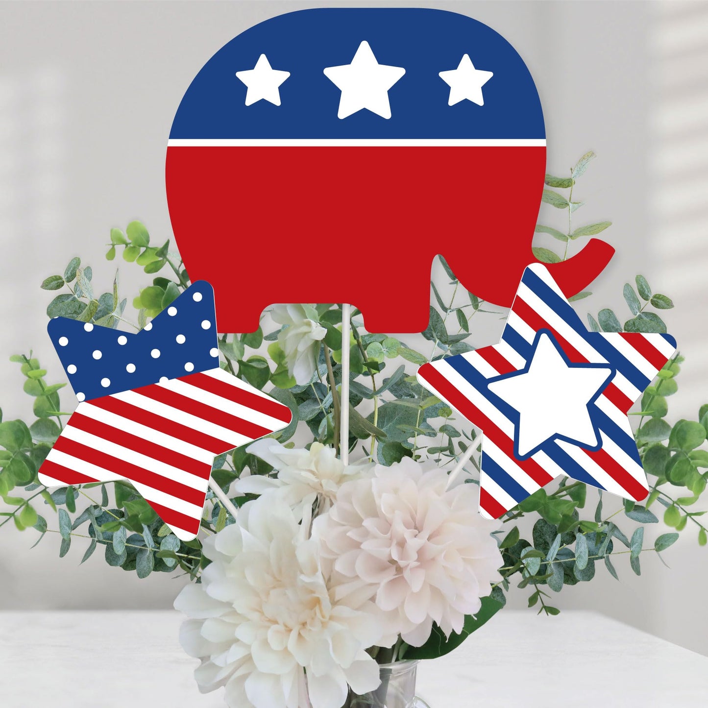 Big Dot of Happiness Republican Election - Political Party Centerpiece Sticks - Table Toppers - Set of 15