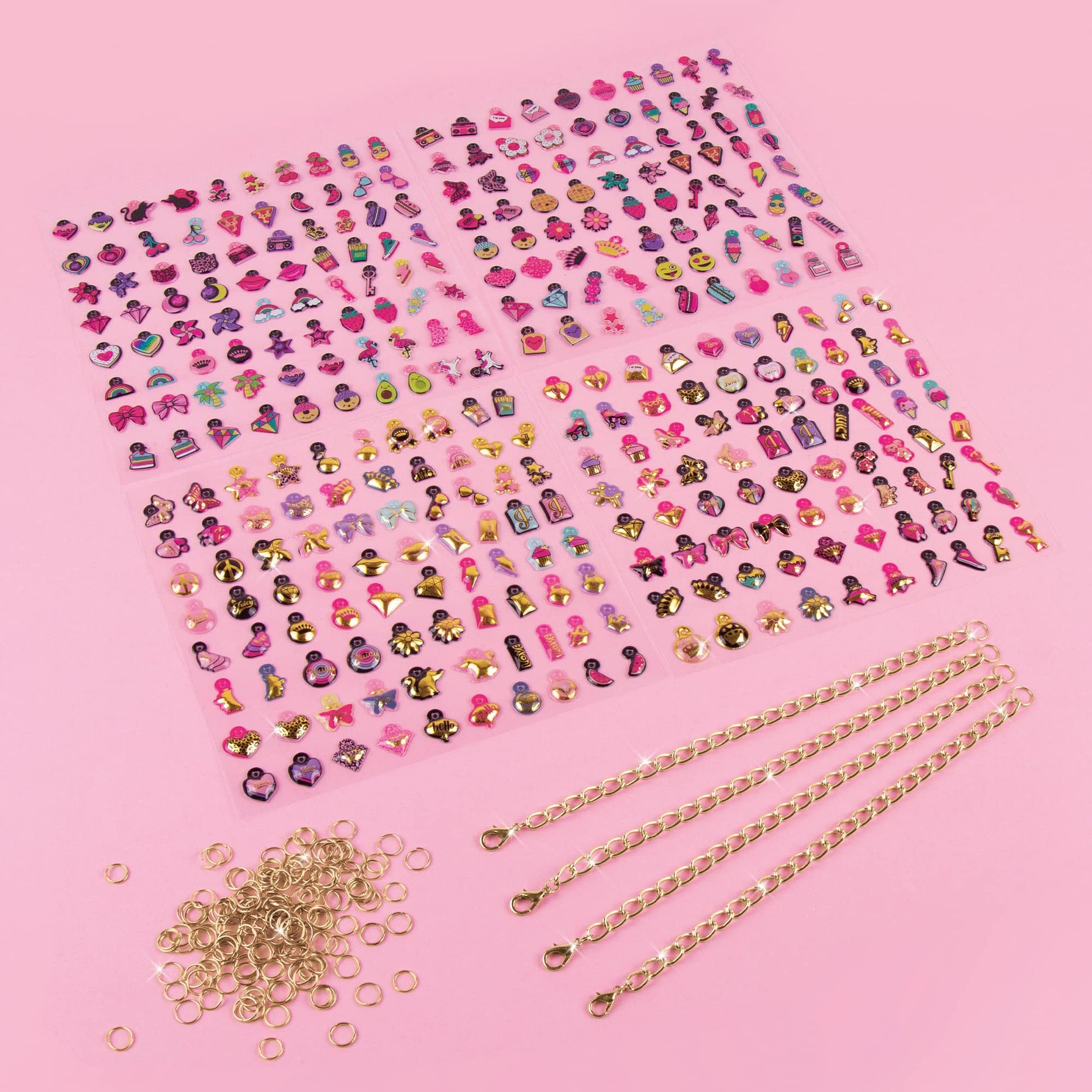 Make It Real - Juicy Couture Absolutely Charming Bracelet Making Kit - Kids Jewelry Making Kit - DIY Charm Bracelet Making Kit for Girls - Friendship