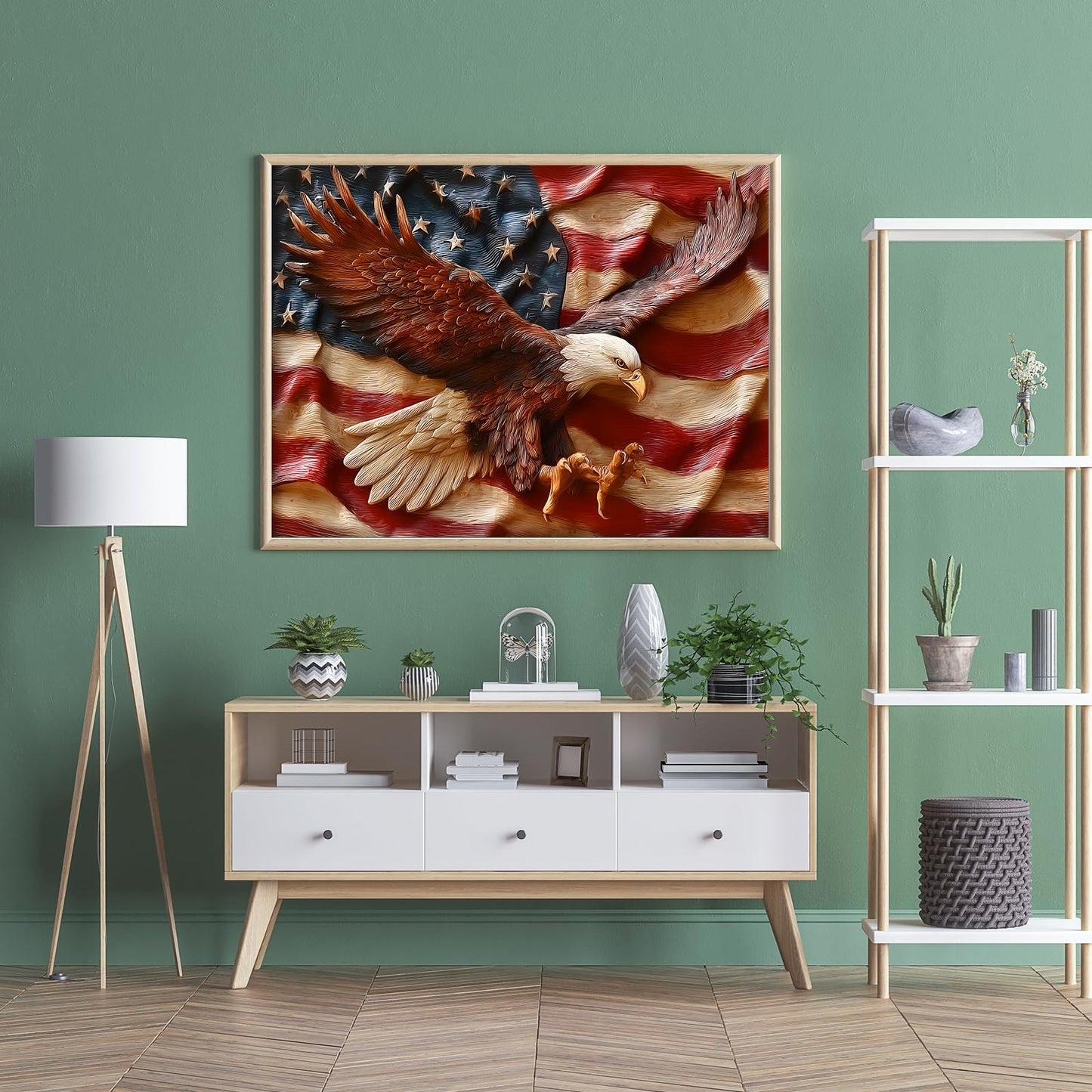 Puzzles for Adults 500 Pieces, Eagles Jigsaw Puzzles - Wings of Liberty, Impossible American Flag Puzzles for Seniors Family, 20.47x14.96 inches, 1:1