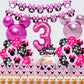50pcs Pink Mouse Birthday Decorations 3 year old Girl Birthday Party Supplies Balloons Cake Topper Cupcake Topper