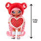 MGA Entertainment Na Na Na Surprise Valentina Moore - Red Teddy Bear-Inspired 7.5" Fashion Doll with Pink Hair, Heart-Shaped Dress and Brush