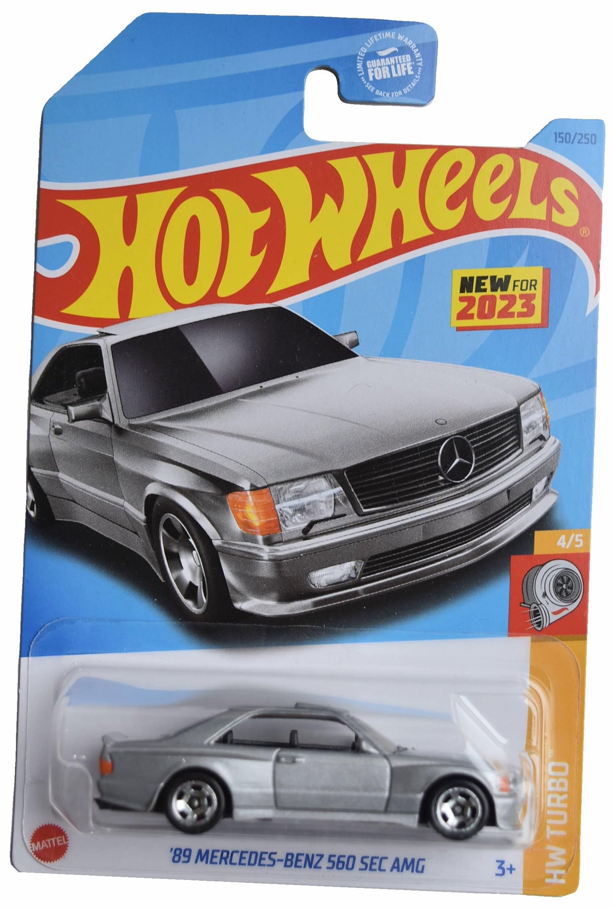 Hot Wheels '89 Mercedes Benz 560 Sec AMG, HW Turbo 4/5 [Silver] 150/250