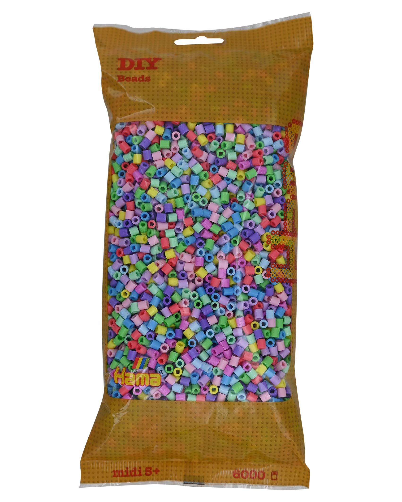 Hama 6000 Plastic Pastel Mix Beads, Small, Children's Jewelry Making Kit