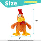 Cuteoy 13" Squawking Chicken Musical Stuffed Animal Plushies Walking Singing Waving Rooster Electronic Interactive Plush Toy for Kids Boys Girls