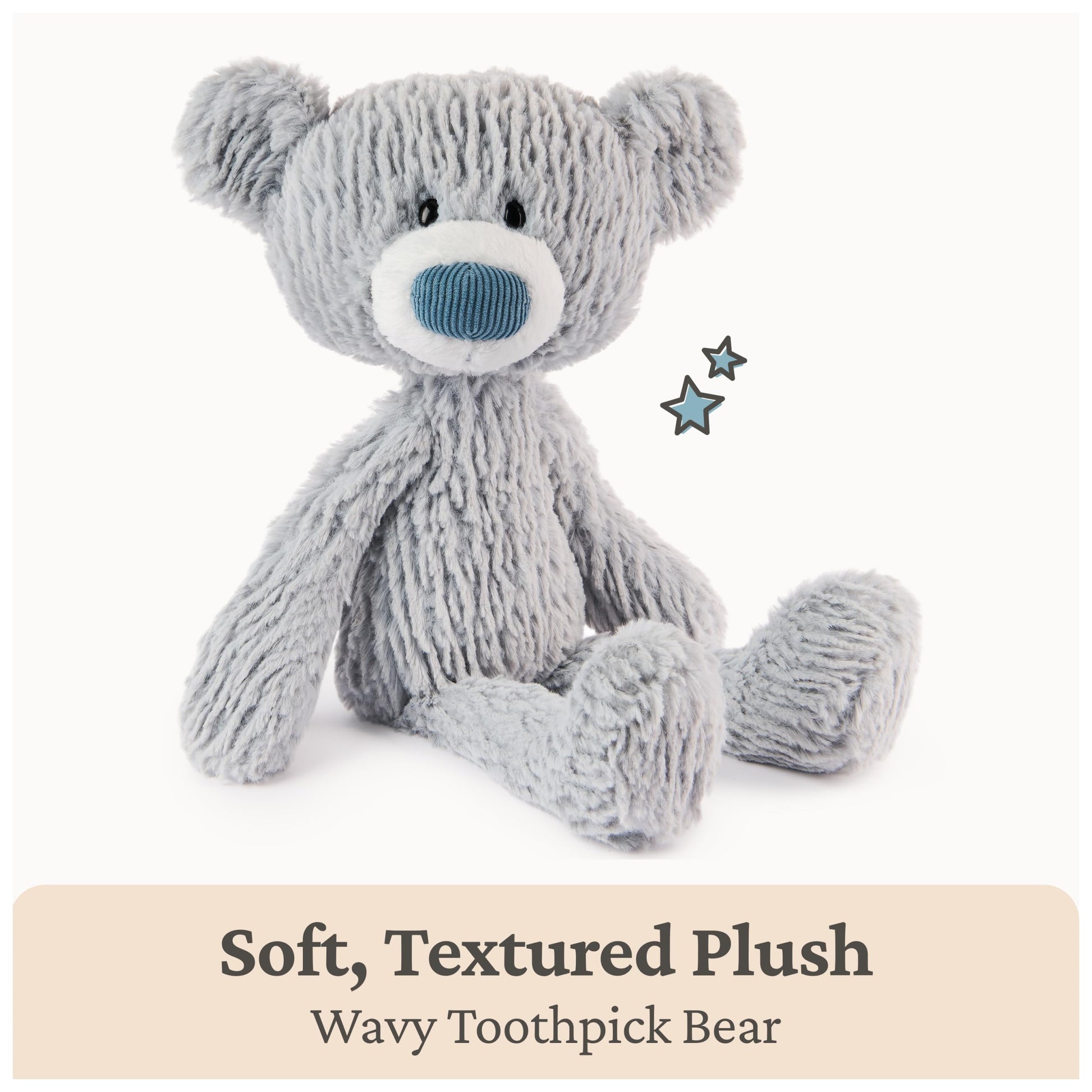 GUND Toothpick Wavy 15-Inch Teddy Bear Plush Toy, Ages 1+